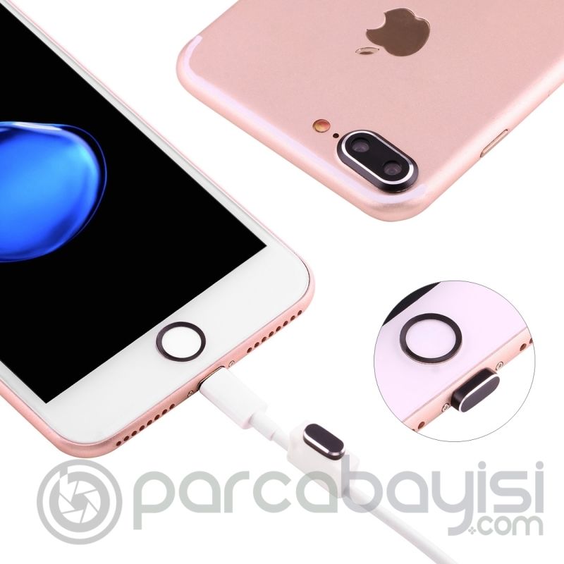 İPhone 8-7 Plus Kamera Lens, Home,Şarj Soket Koruma Set