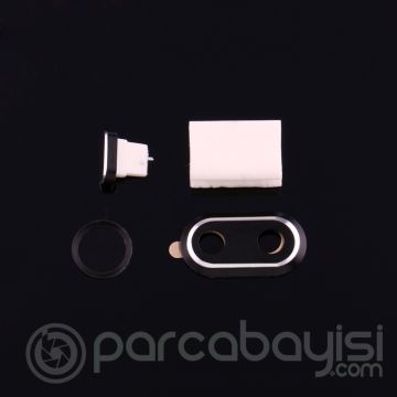 İPhone 8-7 Plus Kamera Lens, Home,Şarj Soket Koruma Set