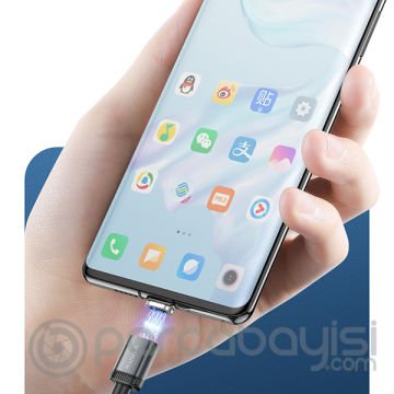 KUULAA 2M Mıknatıslı Usb Şarj Kablosu 3 Başlık（iPhone+Type-C+Micro