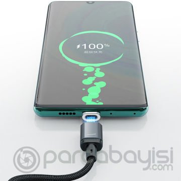KUULAA 2M Mıknatıslı Usb Şarj Kablosu 3 Başlık（iPhone+Type-C+Micro