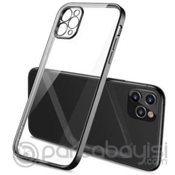 iPhone 11 Pro 5.8inç Renkli Kenar Şeffaf Kılıf Kamera Korumalı Kılıf