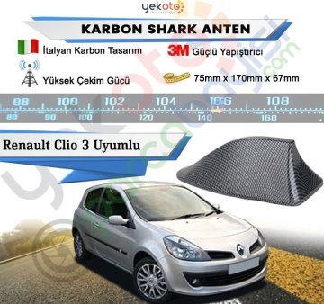 Renault Clio 3 Karbon Shark Anten Köpek Balığı Anten Elektrikli İtalyan Tasarım