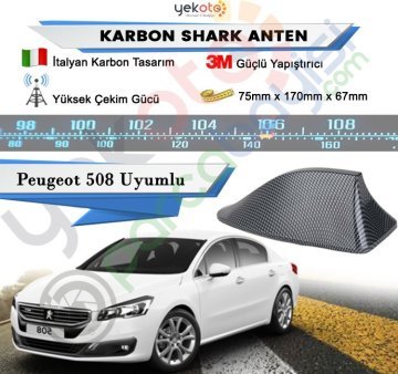 Peugeot 508 Karbon Shark Anten Köpek Balığı Anten Elektrikli İtalyan Tasarım