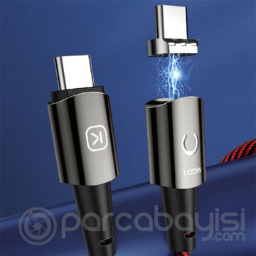 KUULAA Manyetik PD 100W 5A Hızlı Şarj Usb Type-C Kablo 2Metre Kevlar Kablo