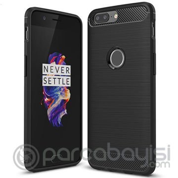 Oneplus 5t Dark Ultra Koruma Karbon Fiber Doku Silikon Kılıf