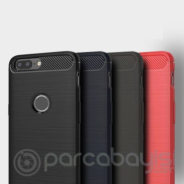 Oneplus 5t Dark Ultra Koruma Karbon Fiber Doku Silikon Kılıf