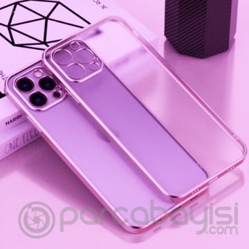 iPhone 11 Pro Max 6.5inç Renkli Kenar Şeffaf Kılıf Kamera Korumalı Kılıf
