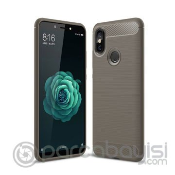 Xiaomi Mi 6x,A2 Dark Ultra Koruma Karbon Fiber Doku Silikon Kılıf