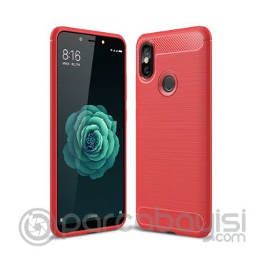 Xiaomi Mi 6x,A2 Dark Ultra Koruma Karbon Fiber Doku Silikon Kılıf