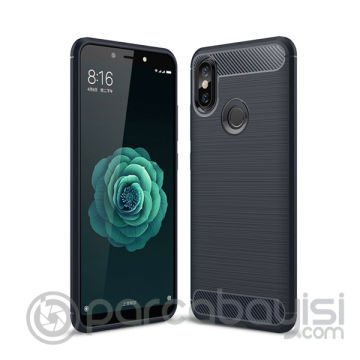 Xiaomi Mi 6x,A2 Dark Ultra Koruma Karbon Fiber Doku Silikon Kılıf