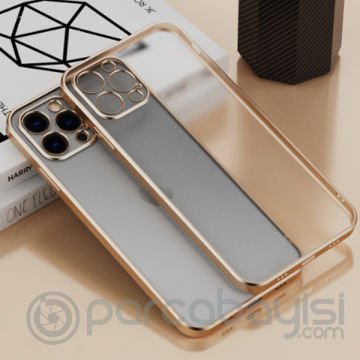 iPhone 12 Pro 6.1inç Renkli Kenar Şeffaf Kılıf Kamera Korumalı Kılıf