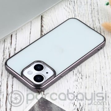 iPhone 13 Mini 5.4inç Lazer Kaplama Renkli Kenar Şeffaf Kılıf