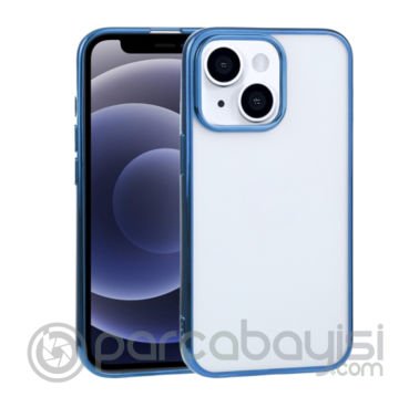 iPhone 13 Mini 5.4inç Lazer Kaplama Renkli Kenar Şeffaf Kılıf
