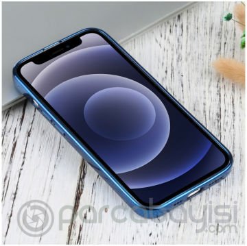 iPhone 13 Mini 5.4inç Lazer Kaplama Renkli Kenar Şeffaf Kılıf