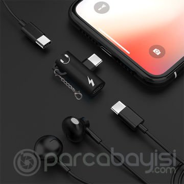Anahtarlık Dual Usb Type C Şarj Dönüştürücü Başlık Adaptör