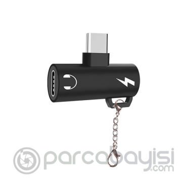 Anahtarlık Dual Usb Type C Şarj Dönüştürücü Başlık Adaptör