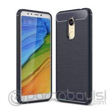 Xiaomi Redmi 5 Dark Ultra Koruma Karbon Fiber Doku Silikon Kılıf