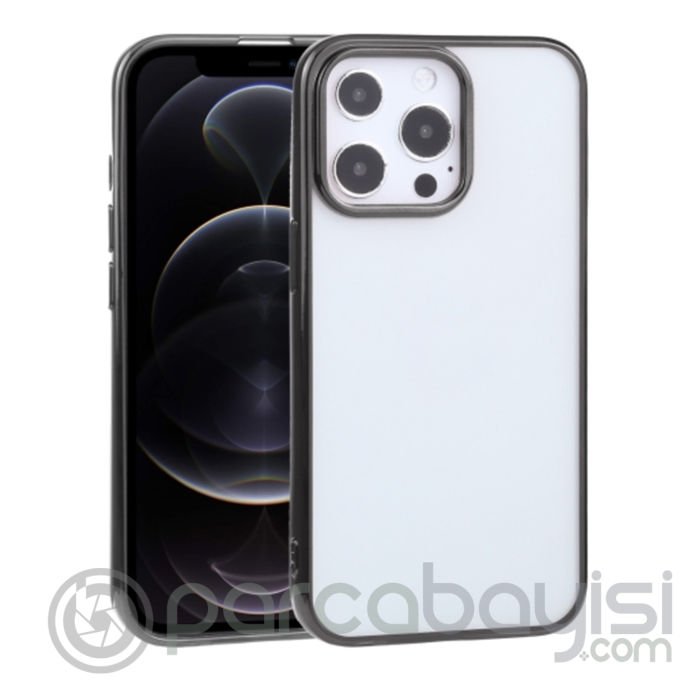 iPhone 13 Pro Max 6.7inç  Lazer Kaplama Renkli Kenar Şeffaf Kılıf