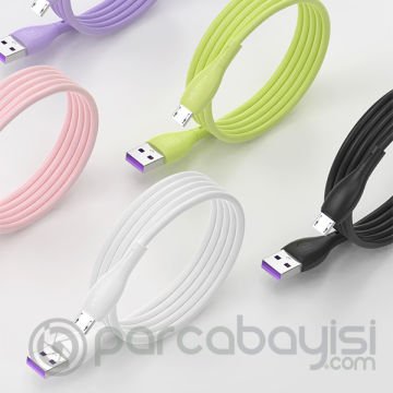 KUULAA Liquid Silicone Mikro USB 2.4A Hızlı Şarj Kablosu 1metre