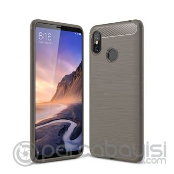 Xiaomi Mi Max 3 Dark Ultra Koruma Karbon Fiber Doku Silikon Kılıf