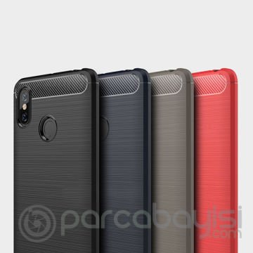 Xiaomi Mi Max 3 Dark Ultra Koruma Karbon Fiber Doku Silikon Kılıf