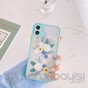 iPhone 11 6.1inç Kamera Korumalı Çiçek Desenli Silikon Kılıf