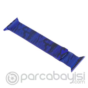 Ally Apple Watch 7-8 45mm 6-5-4 44mm Kayış Kordon Metal Milano Loop Kamuflaj 3-2-1 42mm