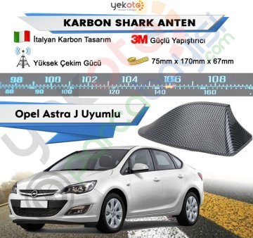 Opel Astra J Karbon Shark Anten Köpek Balığı Anten Elektrikli İtalyan Tasarım