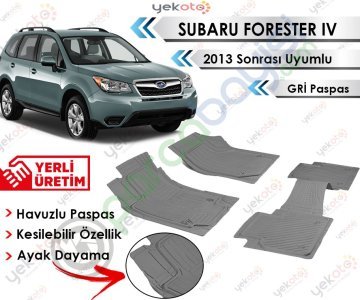 Subaru Forester Iv 2013 Sonrası Uyumlu Havuzlu Kesilebilir Gri Paspas