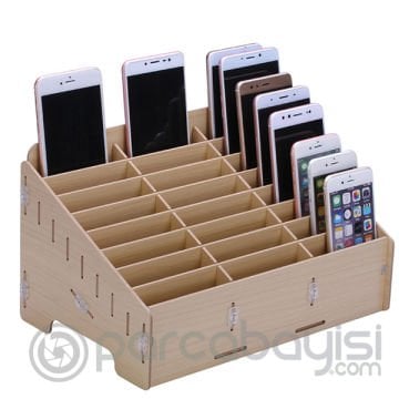 Cep Telefonu Tamir Servisleri İçin Tahta Raf 24 Bölmeli