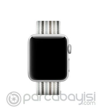 Ally Apple Watch 7-8 45mm 6-5-4 44mm Kayış Kordon Dokuma Çizgili Spor Kordon 3-2-1 42mm