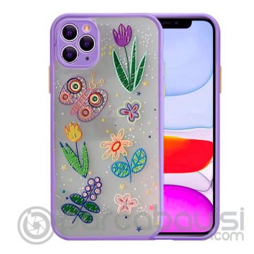 iPhone 11 Pro 5.8inç Kamera Korumalı Çiçek Desenli Silikon Kılıf