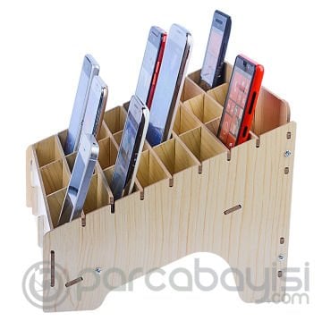Cep Telefonu Tamir Servisleri İçin Tahta Raf 24 Bölmeli