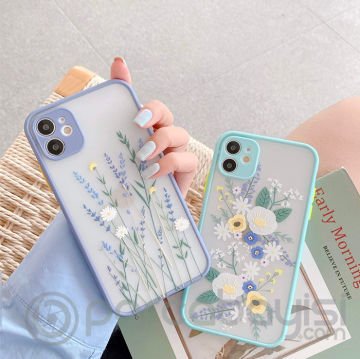 iPhone 12 6.1inç Kamera Korumalı Çiçek Desenli Silikon Kılıf