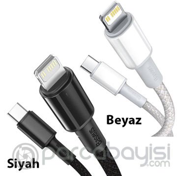 Baseus High Density Braided 20W Type-C to iPhone Lightning Hızlı Şarj ve Data Kablosu 2m