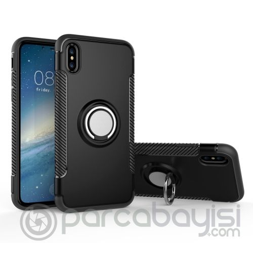 İphone X Xs 360 Doner Yüzüklü Darbe Emici Armor Tpu+pc Kılıf