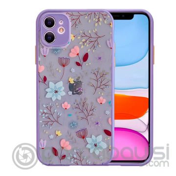 iPhone 12 Mini 5.4inç Kamera Korumalı Çiçek Desenli Silikon Kılıf