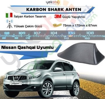 Nıssan Qashqai Karbon Shark Anten Köpek Balığı Anten Elektrikli İtalyan Tasarım