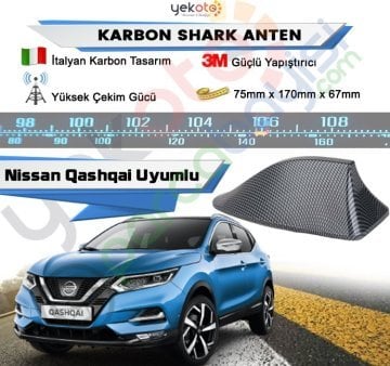 Nıssan Qashqai Karbon Shark Anten Köpek Balığı Anten Elektrikli İtalyan Tasarım