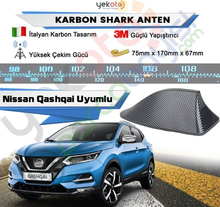 Nıssan Qashqai Karbon Shark Anten Köpek Balığı Anten Elektrikli İtalyan Tasarım