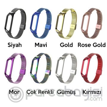 Xiaomi Mi Band 5 Metal Kayış Kordon Kopçalı Milano Loop