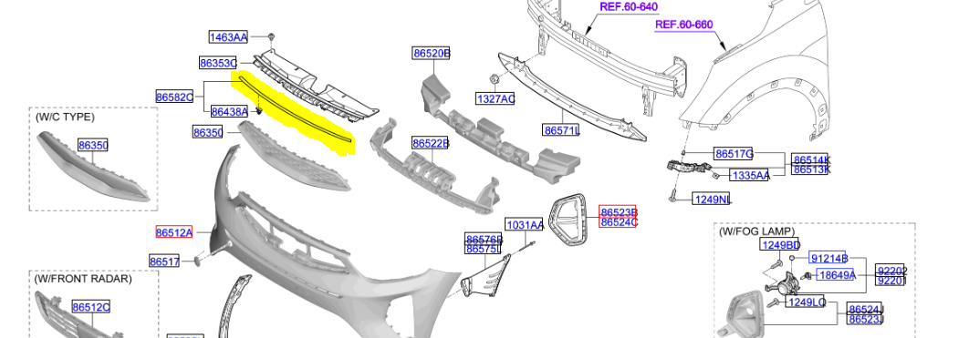 Kia Stonic Ön Tampon Fitili Orjinal | 86570H8400