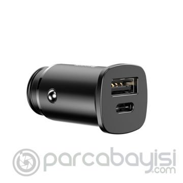 Baseus Square metal A+C 30W PPS Ultra Hızlı Araç Şarj Cihazı (PD3.0、QC4.0+SCP、AFC)