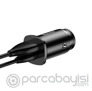 Baseus Square metal A+C 30W PPS Ultra Hızlı Araç Şarj Cihazı (PD3.0、QC4.0+SCP、AFC)