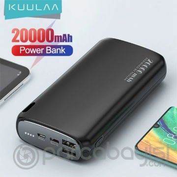 KUULAA 20000mAh Hızlı Şarj Power Bank Çift Güç Bankası QC 3.0 PD 3.0