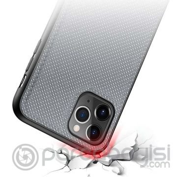 Dux Ducis Fino Serisi iPhone 11 Pro Max Kılıf Premium Dokuma Silikon Kılıf