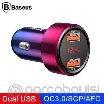 Baseus 45w Hızlı Şarj 4.0,3.0 Dual Usb Çıkışlı Araç Şarj Başlık