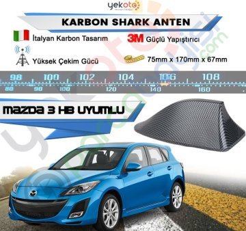 Mazda 3 Hb Karbon Shark Anten Köpek Balığı Anten Elektrikli İtalyan Tasarım