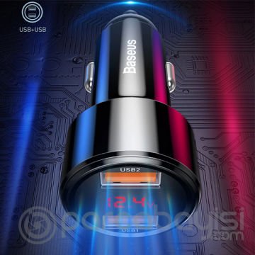 Baseus 45w Hızlı Şarj 4.0,3.0 Dual Usb Çıkışlı Araç Şarj Başlık