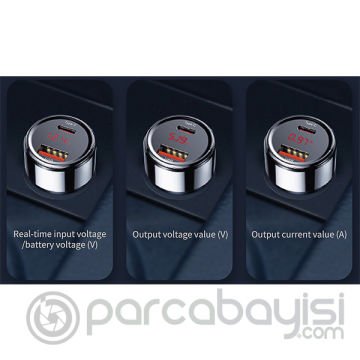 Baseus 45w Hızlı Şarj 4.0,3.0 1 Type C+usb Pps Araç Şarj Başlık